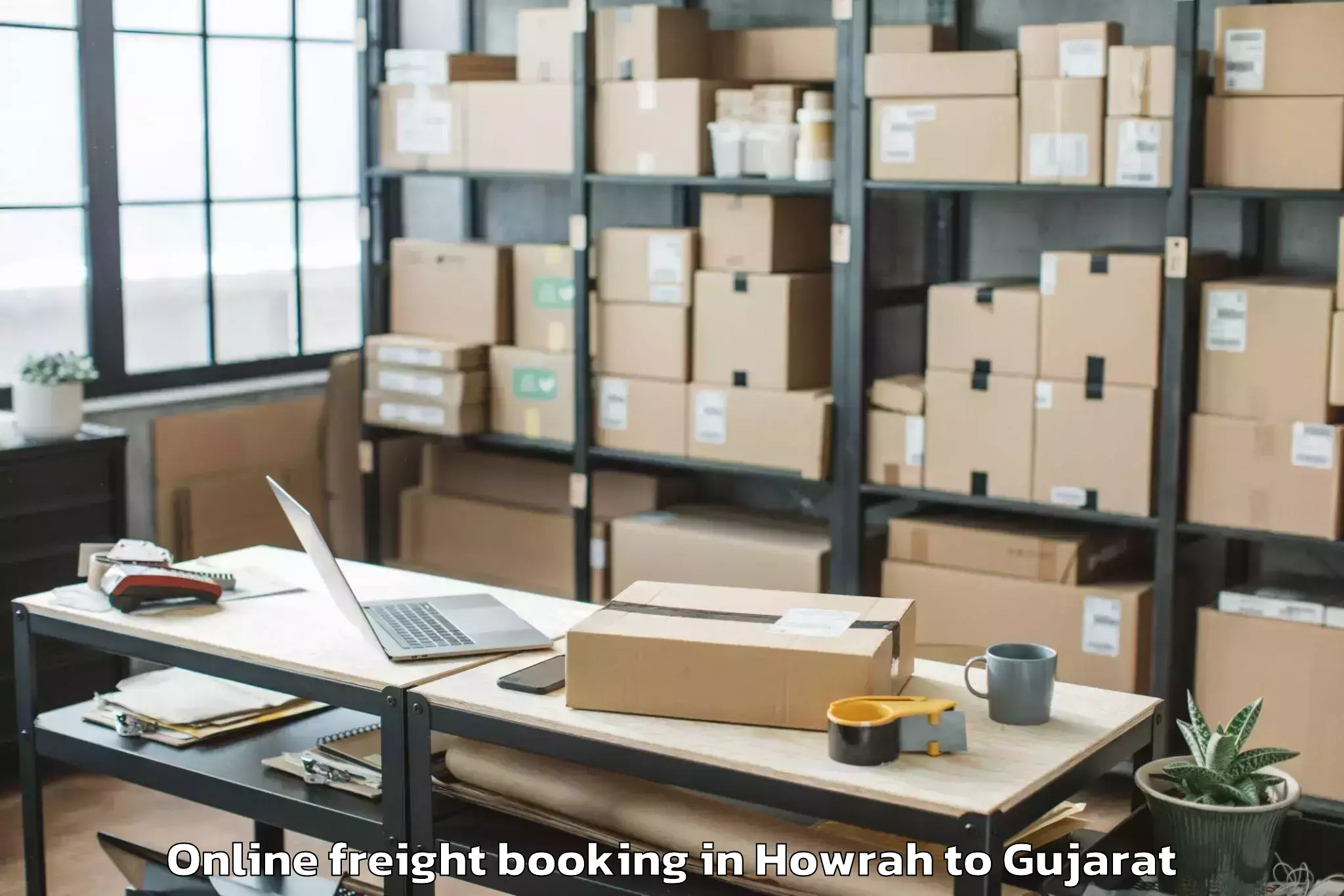 Easy Howrah to Dhandhuka Online Freight Booking Booking